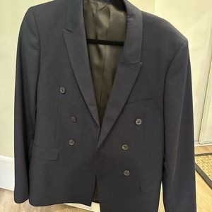 Topman navy double breasted blazer